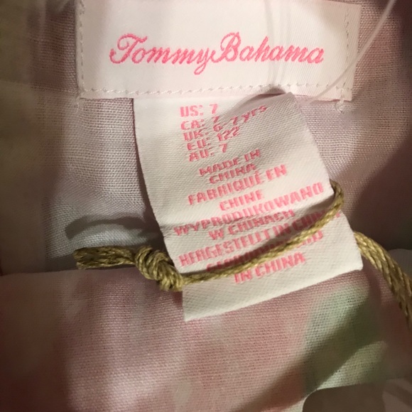 Tommy Bahama girls pink & green turtle shift dress - Picture 4 of 5